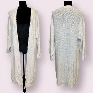 UO Urban Outfitters Longline Cardigan Sweater Duster Open Front Cream Small